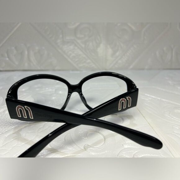 ONE DAY SALE MIU MIU POLYAMIDE BLACK ROUND SUNGLASSES - Picture 2 of 8